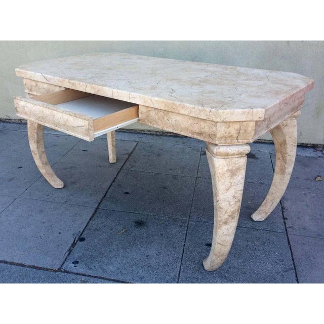 Hollywood Regency Hollywood Regency Faux Marble Desk For Sale - Image 3 of 6