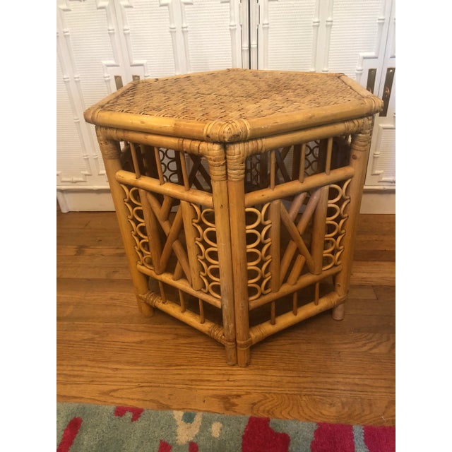 1970s 1970s Brighton Pavilion Rattan Side Table For Sale - Image 5 of 13