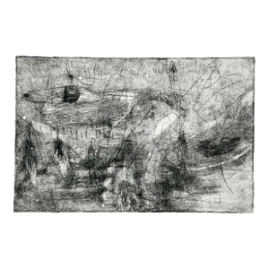 Abstract W/Woman Carrying a Young Child Finely Detailed Collotype on Paper by Heather Speck