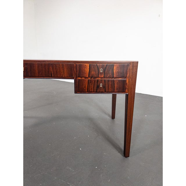 Wood Vintage Danish Executive Desk by Ole Wanscher, 1960s For Sale - Image 7 of 11