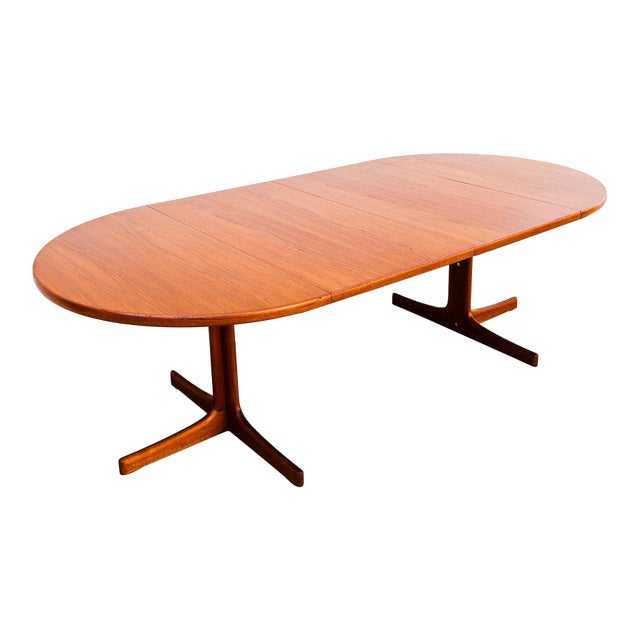 1960s Restored Swedish Mid Century Modern Teak Extension Dining Table Attributed to Joc For Sale