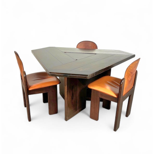 Mid-Century Dining Table and Chairs by Silvio Coppola for Fratelli Montina, Italy, 1970s, Set of 4 For Sale - Image 4 of 15