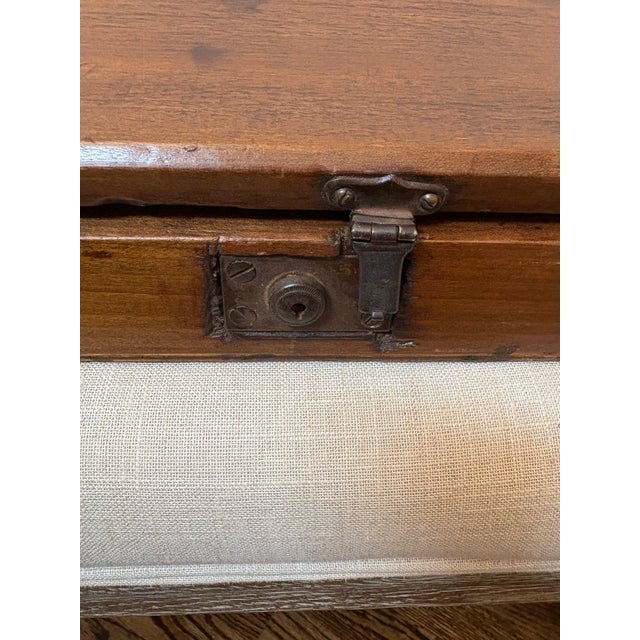 Antique Victorian Solid Walnut Lap Desk Writing Slope With Original Lock, C. 1870–1900 For Sale In Denver - Image 6 of 12