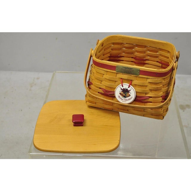Traditional Vintage Longaberger Christmas Edition 2000 Edition Deck the Halls Basket W/ Lid For Sale - Image 3 of 12