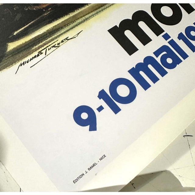 1960s Monaco Grand Prix 1970 Michael Turner Vintage French Automobile Racing Poster For Sale - Image 5 of 5