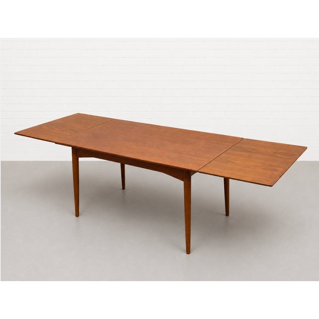Wood Danish Mid Century Modern Teak Dining Table, Hidden Leaves, C. 1960’s For Sale - Image 7 of 10
