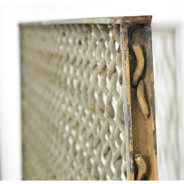 Metal Reclaimed Industrial Steel Mesh Security Panel 41.625 X 37 In. For Sale - Image 7 of 10
