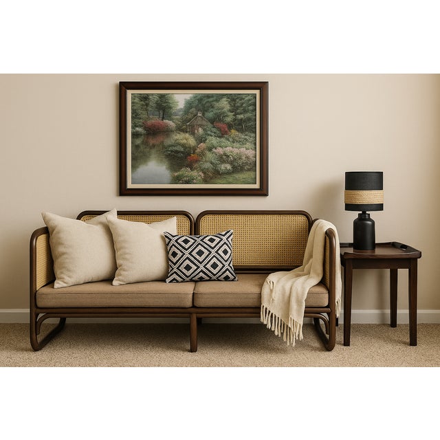 1980s Large Framed Oil Landscape For Sale - Image 10 of 10