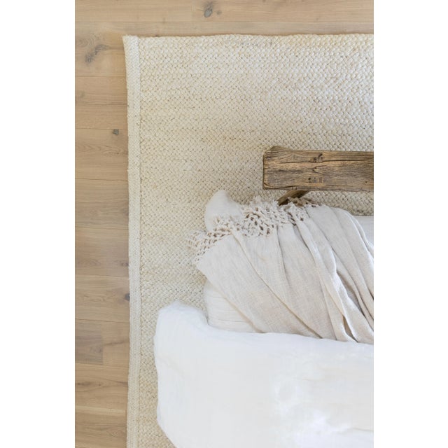 2020s Pure Salt Cassis Bleach Hand Woven Jute Area Rug, 6'3" X 9' For Sale - Image 5 of 12