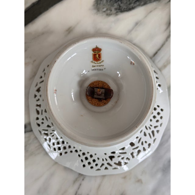 LastCHANCE!Vintage Schumann Bavaria Chateau Pattern Compote and Luncheon Plate - A Pair For Sale - Image 9 of 17