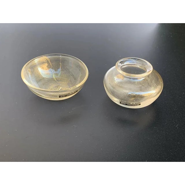 Small Bowls in Murano Glass with Gold from Arte Vetraria Muranese, Set of 2 For Sale - Image 4 of 12