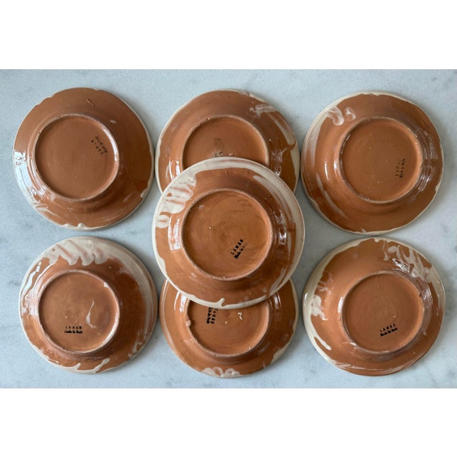 Ceramic Set of 7 Lamas Ceramiche Grape Design Pottery Lunch Plates For Sale - Image 7 of 9