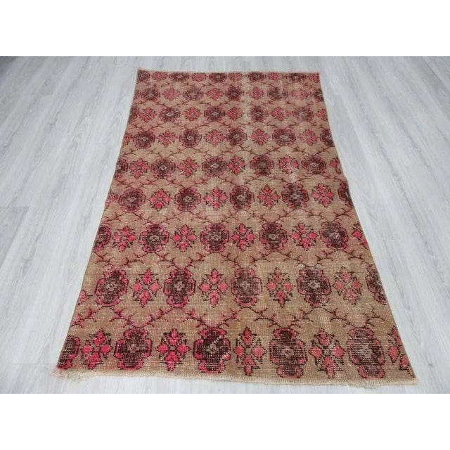 Turkish Vintage Turkish Hand-Knotted Rug - 4'3" x 6'10" For Sale - Image 3 of 6