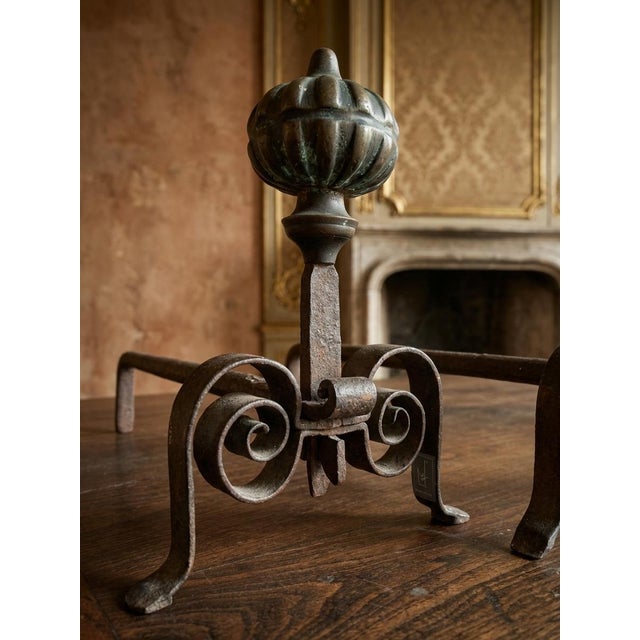 Antique Italian Fireplace Andirons, Set of 2 For Sale - Image 6 of 6