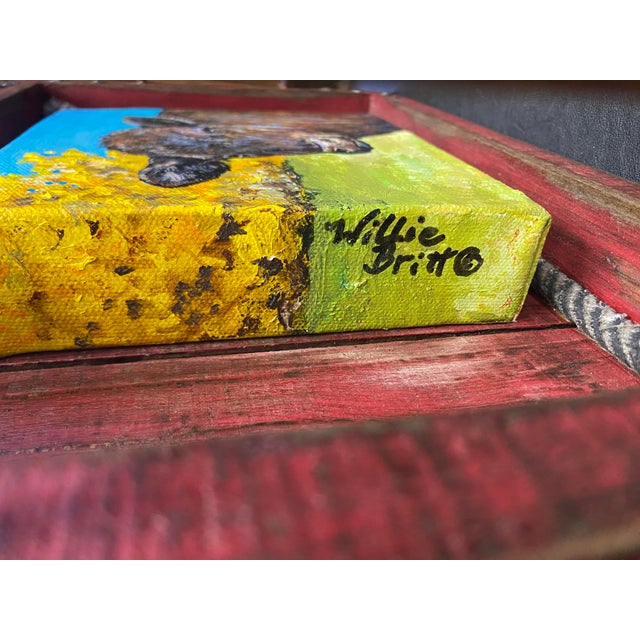 "Cutie Pie" ~ Willie Britt, Original Acrylic Painting, Calves Can Be Mischievous and This One Definitely Was. For Sale - Image 6 of 6