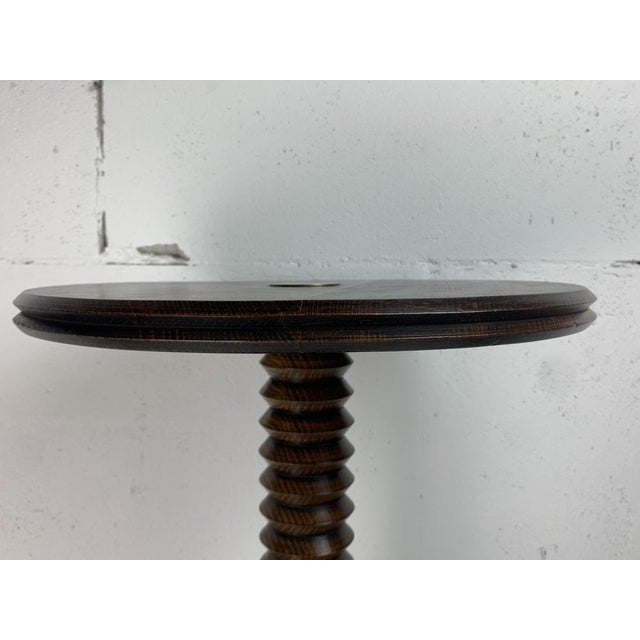 1950s French Brutalist Wood Turned Side Table by Charles Dudouyt, 1940s For Sale - Image 5 of 17