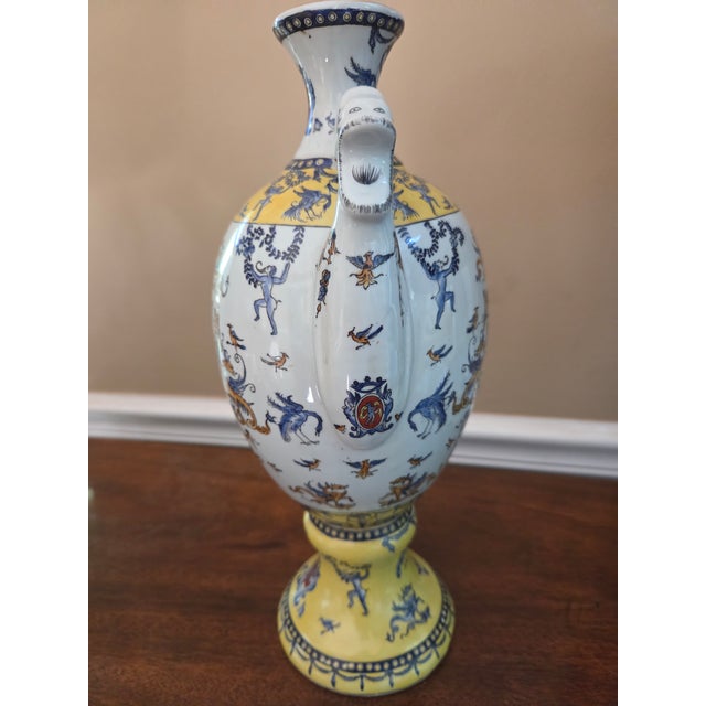 Mid 20th Century Vintage Vase in the Style of Gien of France For Sale - Image 5 of 12