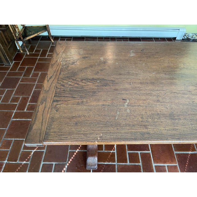 Brown Early 20th Century Oak English Oak Refectory Dining Table For Sale - Image 8 of 13