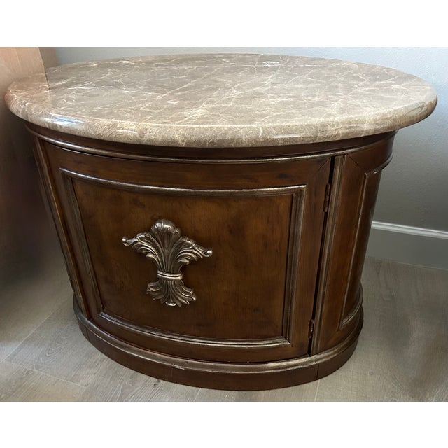 Art Deco Henredon Side/Accent Table With Marble Top For Sale - Image 3 of 10