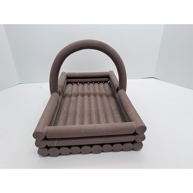 Vintage Karl Springer Matte Bisque Porcelain Basket Centerpiece For Sale - Image 9 of 15