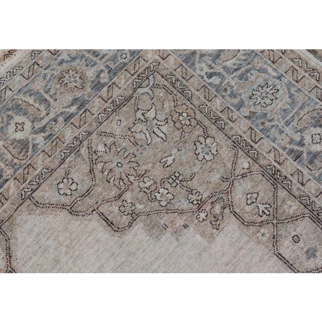 Fine Tabriz Gallery Rug With Soft Ivory Field and Accents in Taupe 4'11 X 9'10 For Sale - Image 12 of 12