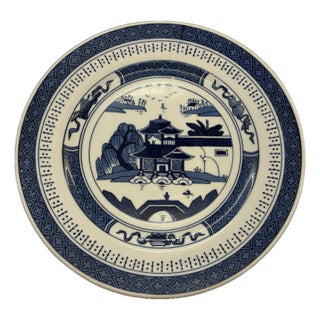 Mid 20th Century Imperial Standard China Blue and White Chinoiserie Plates — Set of 8 For Sale