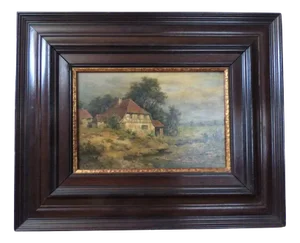 E. Bahr, Painting, Oil on Wood, Framed