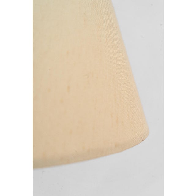 Large Art Deco Glass and Brass Table Lamp with Fabric Shade, Vienna, 1920s For Sale - Image 9 of 15