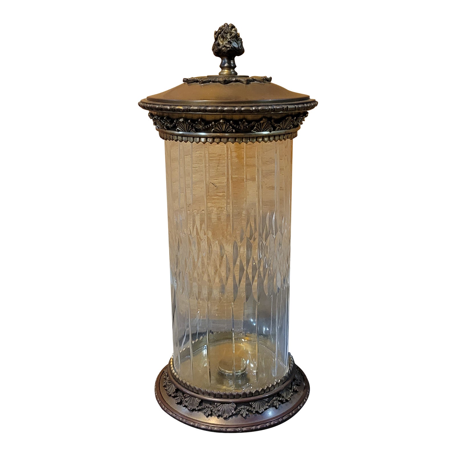 Late 20th Century Decorative Crafts Inc. Ornate Glass and Brass Large