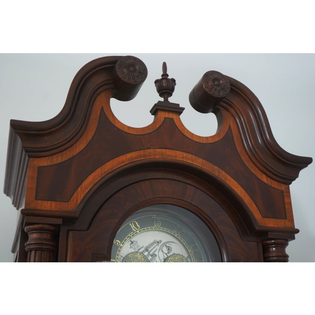 Seth Thomas Inlaid Mahogany 170th Anniversary Grandfather Clock For Sale - Image 12 of 18