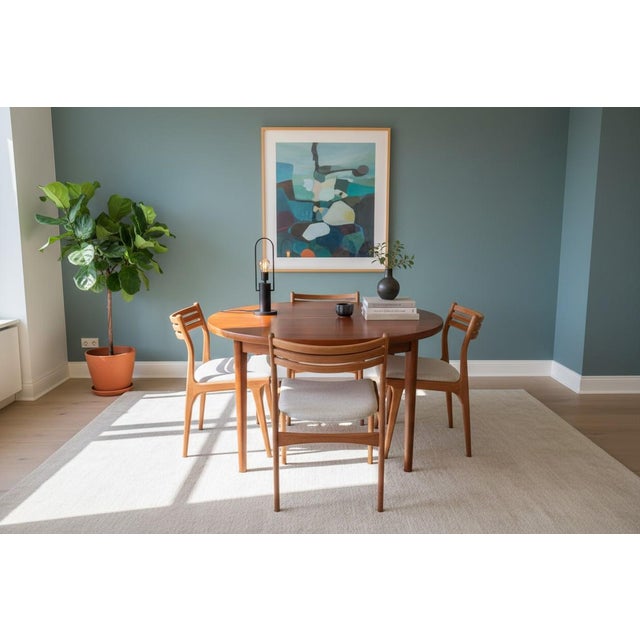 Danish Round Dining Table in Teak with Double Inserts, 1960s For Sale - Image 9 of 18