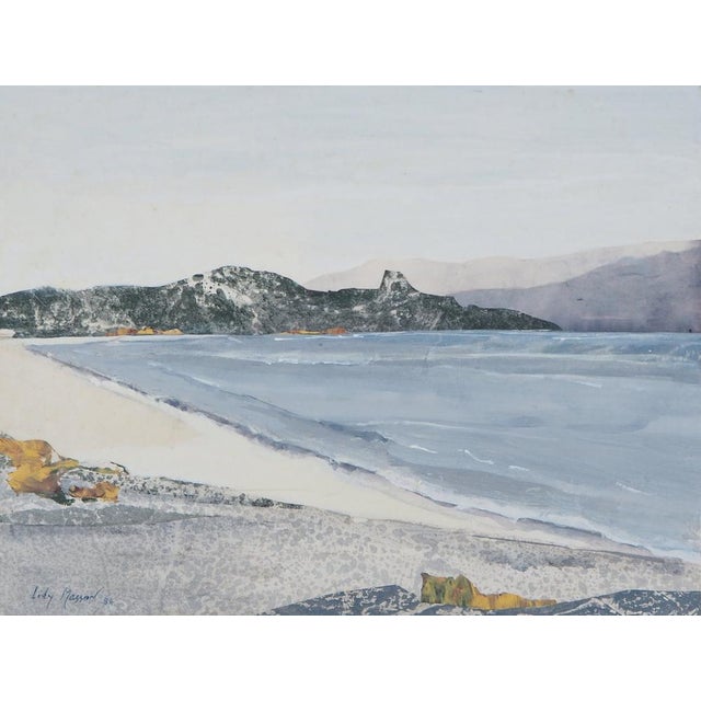 Lily Masson, The Long Beach, 1984, Tempera Drawing and Collage For Sale - Image 4 of 8