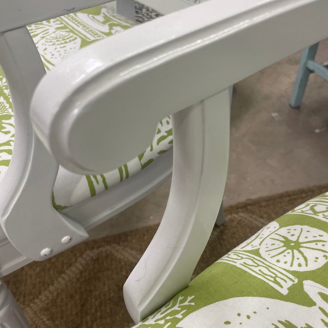 Wood Pair of Vintage Cane Back Armchairs in Gloss White For Sale - Image 7 of 10