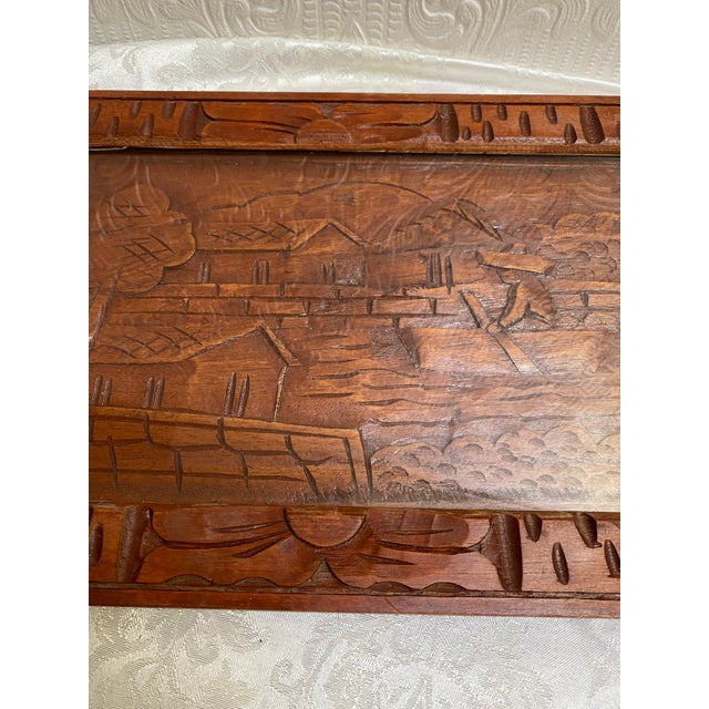 Mid-Century Modern Vintage Mid Century Modern Hand-Carved Wood Mexican Tray For Sale - Image 3 of 8