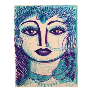 Original Ink Drawing on Cotton Paper by CL Auker, Parvati For Sale