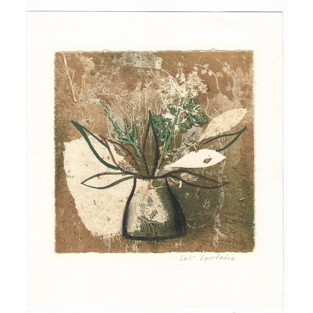 Lali Lomtadze (born 1955) mixed media print with etching, collagraph and mono print elements. Trimmed at the plate mark...