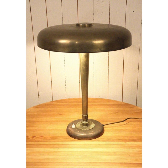 Swedish Art Deco Grace Brass Table Lamp by Einar Bäckström for Einar Bäckströms, 1930s For Sale - Image 3 of 14