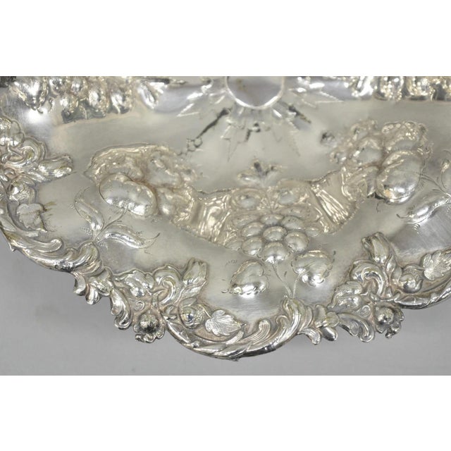 20th Century Victorian Silver Plated Grapevine Repousse Dessert Basket Fruit Bowl For Sale - Image 12 of 12
