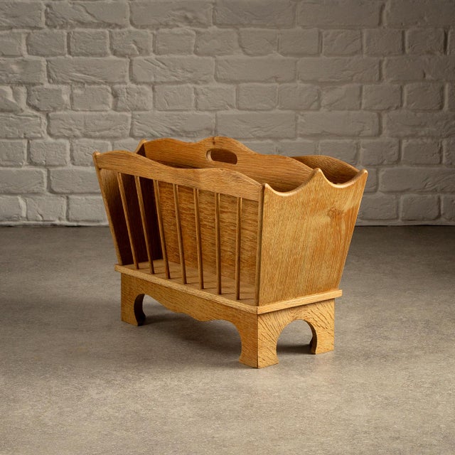 Brown Oak Magazine Rack, Denmark, 1950s For Sale - Image 8 of 9