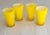 Cased glasses in a bright yellow. Set of 3 matching orange glasses and 2 shorter lime green available separately in my shop.