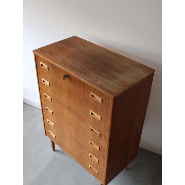 Wood Vintage Danish Oak Chest of Drawers, 1960s For Sale - Image 7 of 11
