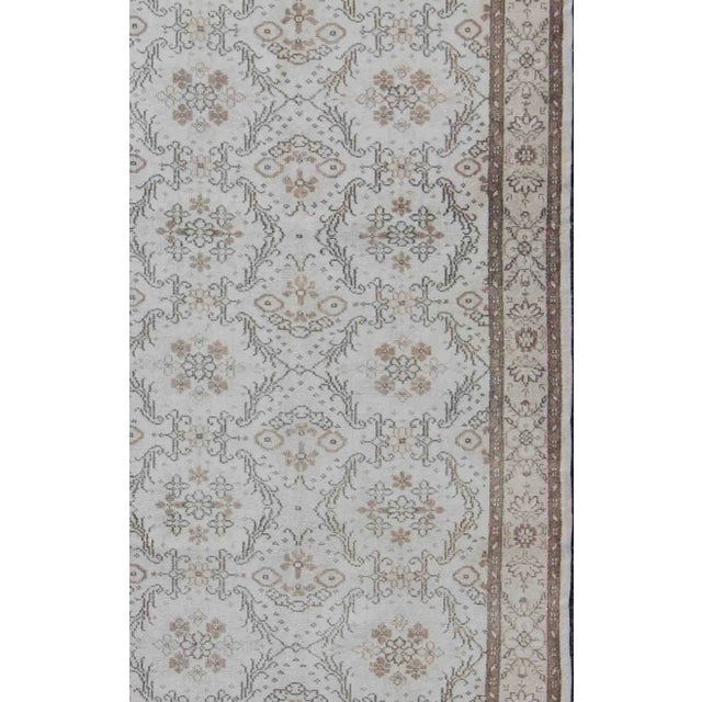 Vintage Turkish Oushak Carpet With Ivory Ground by Keivan Woven Arts For Sale - Image 4 of 9