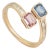 Pink & Blue Toi Et Moi 1 Carat Sapphire Ring in 14k Yellow Gold Size 5.5 For Sale