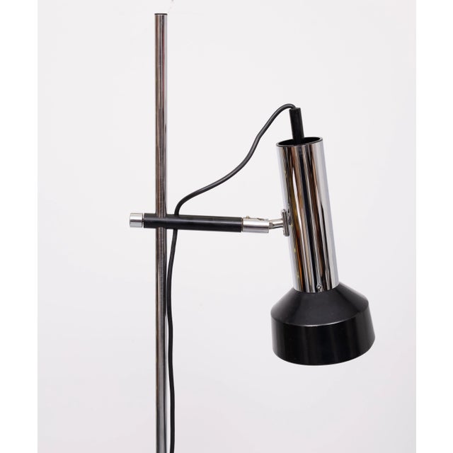 Very nice Hustadt Leuchten Floor lamp, chrome upright and comes with a spot lamp, adjustable in height and turn able. Good...