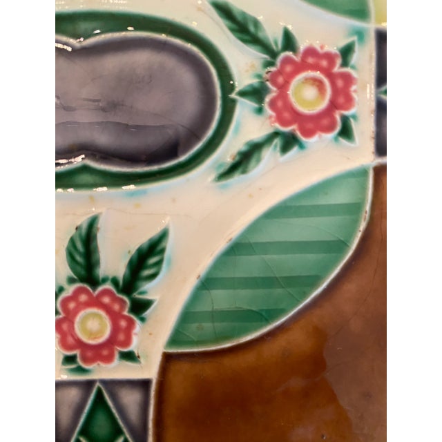 Late 19th Century Art Nouveau Majolica Style Tiles For Sale - Image 9 of 11