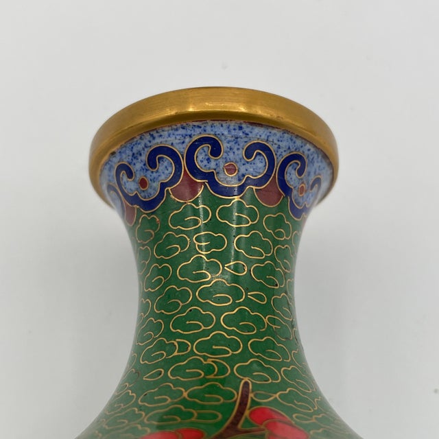 Vintage Cloisonné Bud Vases - a Pair For Sale In Chicago - Image 6 of 8
