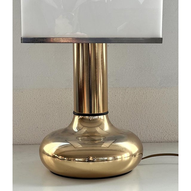Mid-Century Modern Italian Table Lamp with Square Acrylic Glass Lampshade from Lamper Milano, 1970s For Sale - Image 3 of 16