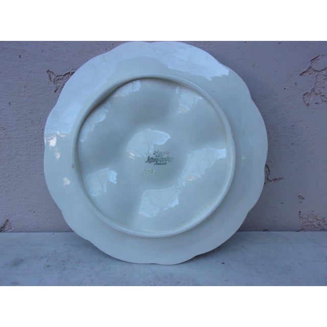 Digoin & Sarreguemines Circa 1920 French Majolica Starfish Oyster Plate Digoin Sarreguemines For Sale - Image 4 of 8
