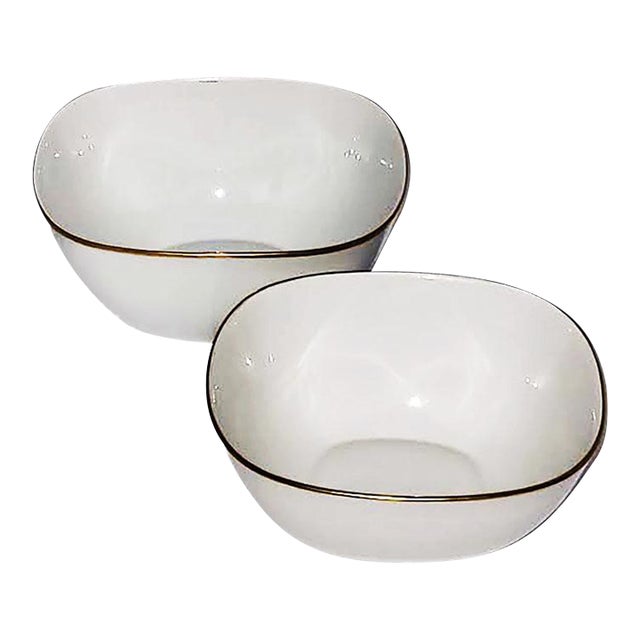 Rosenthal Continental Fortuna Pattern White Serving Bowls - Set of 2 For Sale