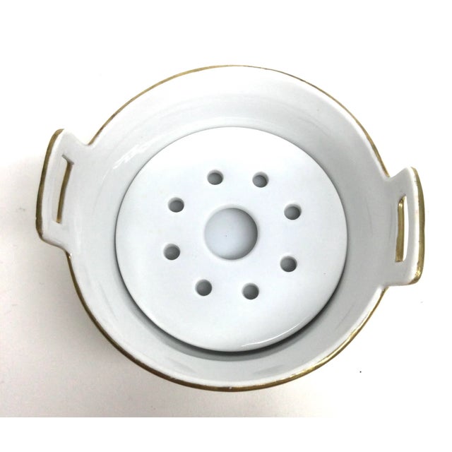 Artist Signed Celos Bavarian China Butter Tub Floral Pattern Gold Painted For Sale - Image 9 of 11